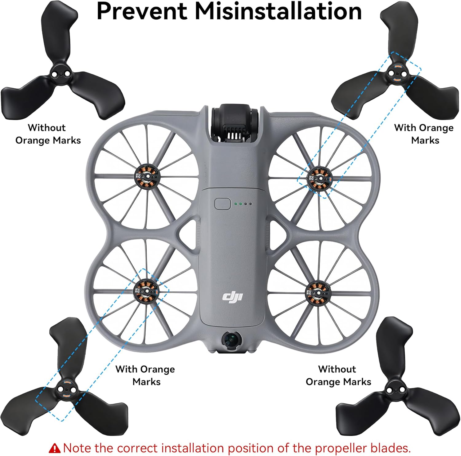 Propellers for DJI Neo 2 Blades - 8PCS Props Quick Replacement Spare Part Low Noise Wings for DJI Neo 2 Drones Accessories