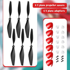 Riakrum 6 Sets Spare Rc Plane Propellers Airplane Carbon Fiber Nose Cone Compatible with Tr-p51 Rc Plane 4 Channel Remote Control Airplane with Propeller Savers and Adapter