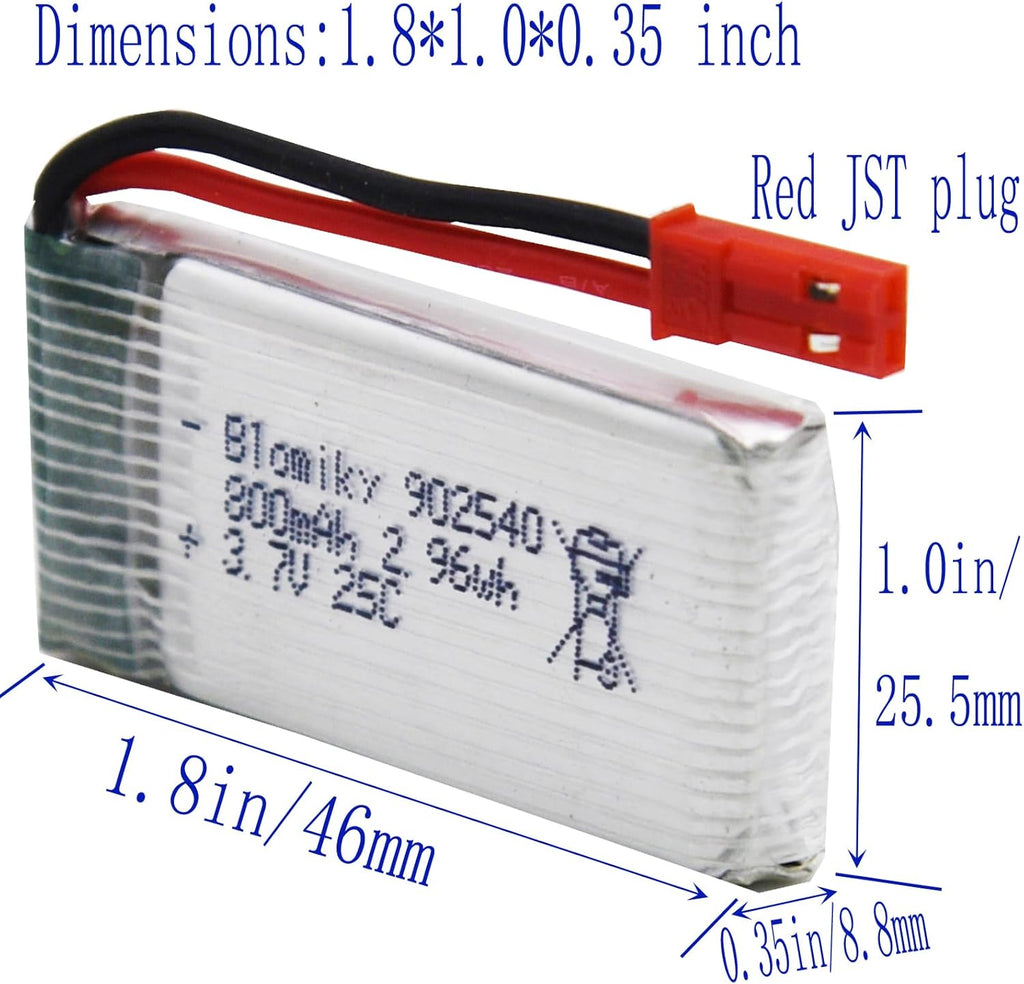 Blomiky 5 Pack 3.7V 800mAh 25C Rechargeable Li-po JST Plug Batteries and 4 in 1 Board Fit for MJX X300C X400W X600 X800 RC Quadcopter Drone / 3.7V 800mAh JST *5