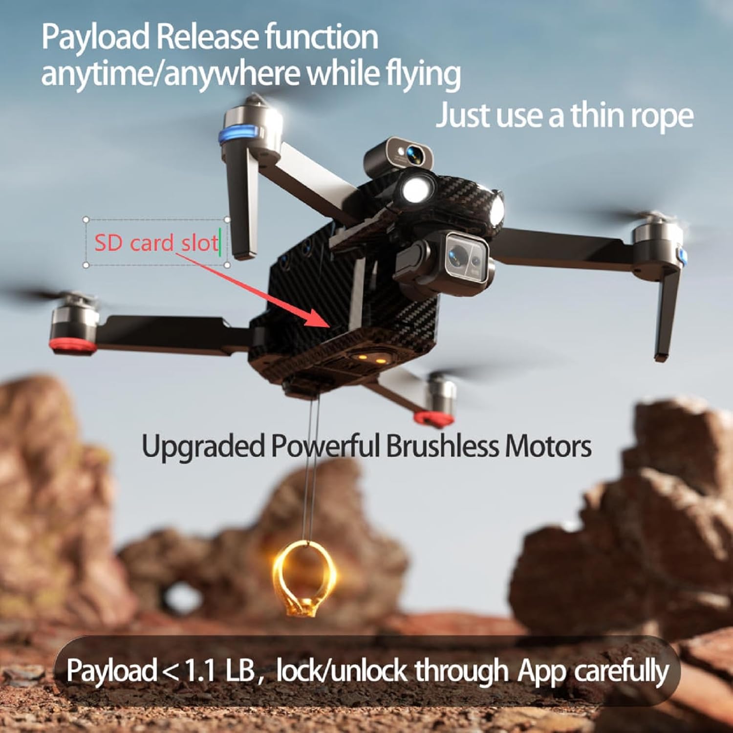 Bingchat 2026Upgraded Tablet Remote Professional Drones with Camera for Adults 4K HD, 360¡ãObstacle Avoidance, Anti-shake 3 Axis Gimbal, Payload Release, Up to 5 Miles Range, 84 Minutes Two Batteries, High Wind Resistance, Rainproof, Time-lapse, Follow Me
