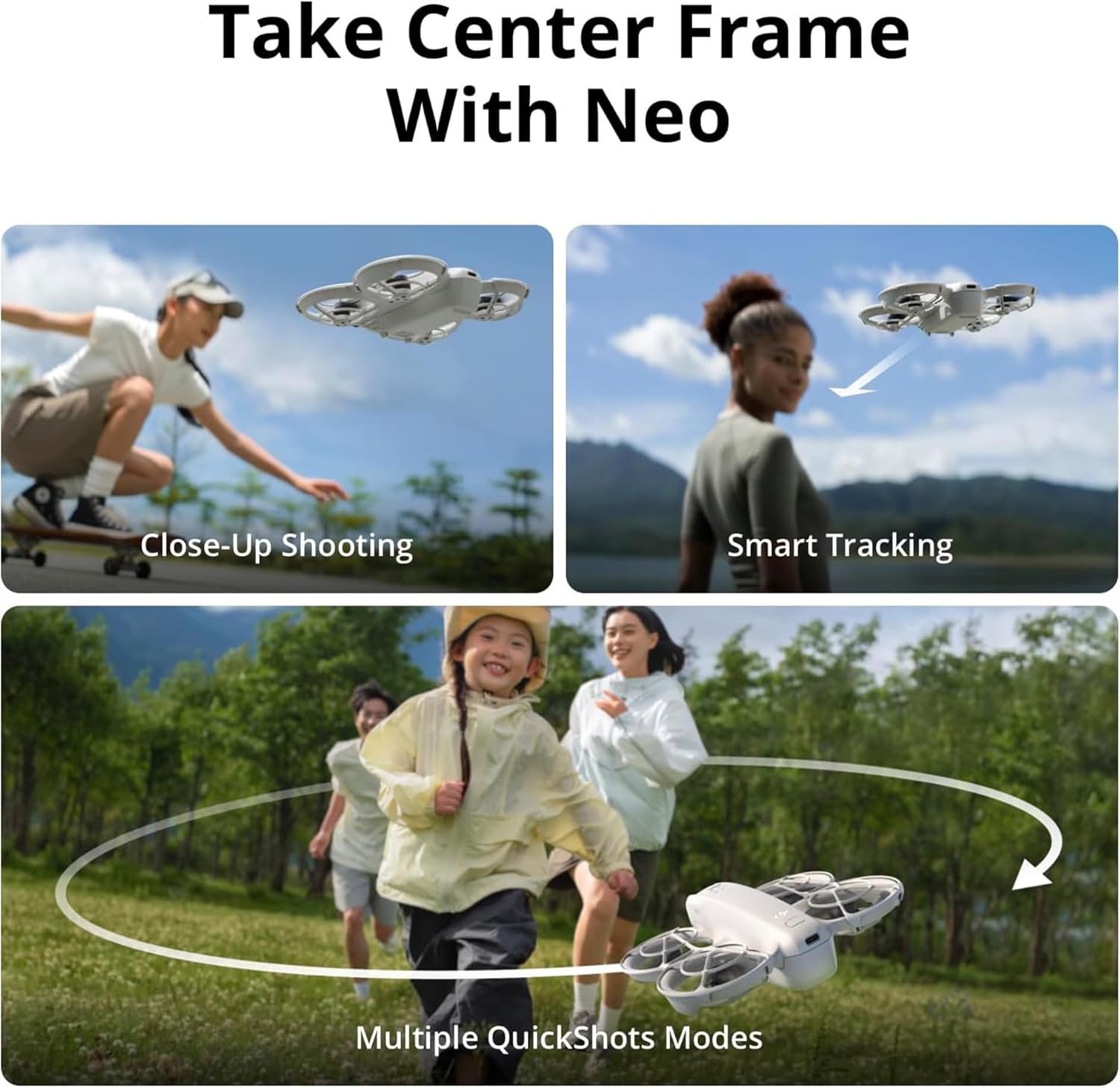 DJI Neo Palm Sized Lightweight Drone with Six Intelligent Shooting Modes with 30 Double-Sided Drone Landing Pad with Carrying Case Bundle (2 Items)