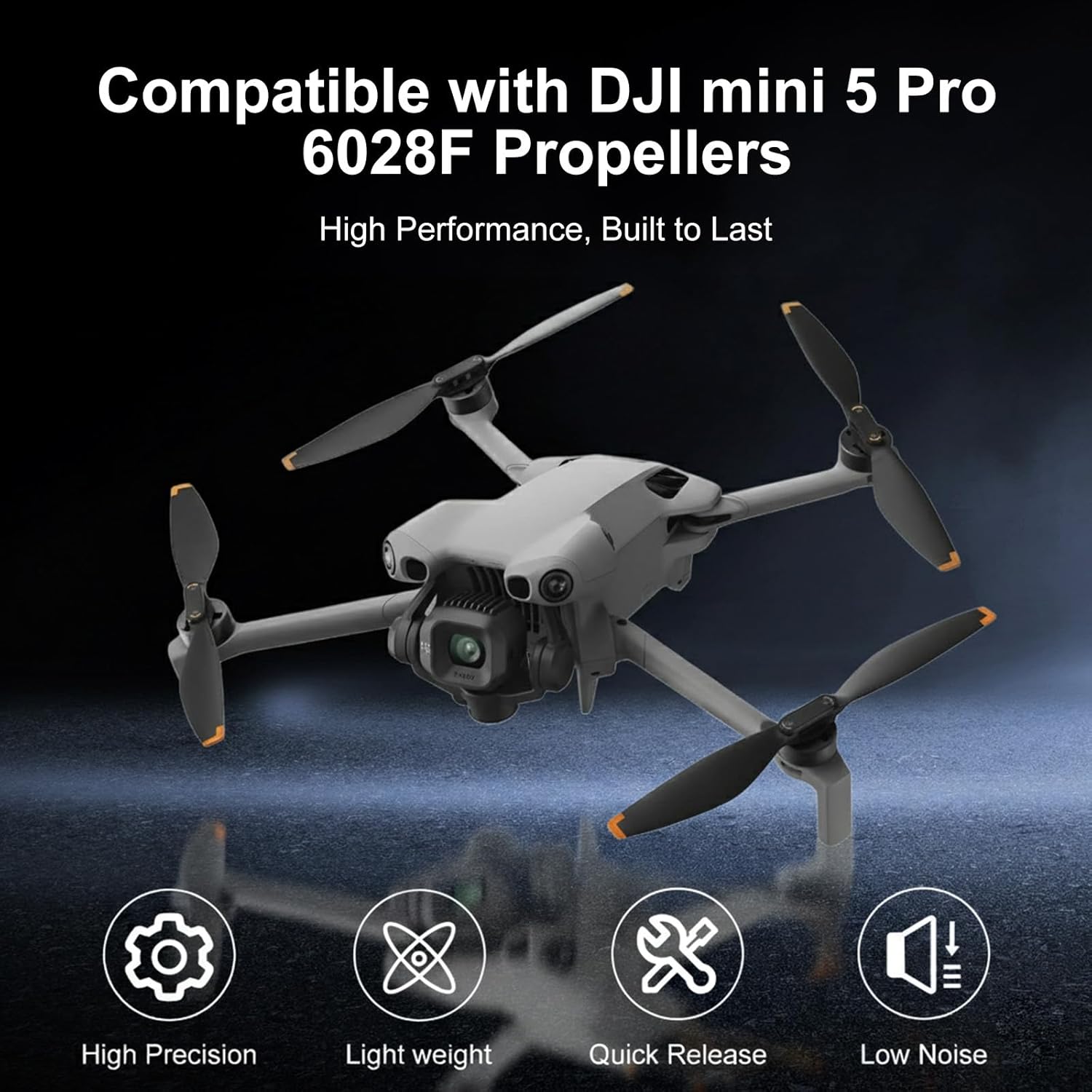 12Pcs Propellers for DJI Mini 5 Pro, Drone Replacement Plastic Propeller Blades, Lightweight and Durable Material, Low-Noise Design, Flexible Drone Accessories