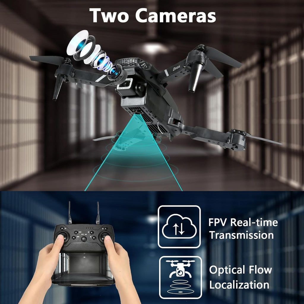 FLYVISTA Mini Drone with Camera for Adults Kids, 1080P WiFi FPV Camera Drone with 3 Batteries, One-Click Take Off/Landing, Altitude Hold, Headless Mode, 360¡ã Flips, 3-Gear Speeds, Emergency Stop, Carrying Case, Toys Gifts for Kids and Adults Beginner