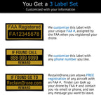 Mavic Air 2 - DJI - FAA Drone Identification Bundle - Labels (3 Sets) + FAA UAS Registration ID Card for Commercial Pilots + 3 to 12 Battery Labels