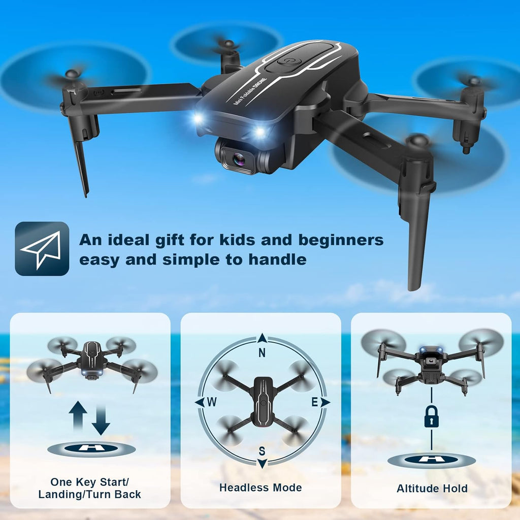 Mini Drone with Camera for Adults Kids - 1080P HD FPV Camera Drones with 90¡ã Adjustable Lens, Gestures Selfie, One Key Start, 360¡ã Flips, Toys Gifts RC Quadcopter for Boys Girls with 2 Batteries