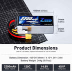 Zeee 4S Lipo Battery 2200mAh 14.8V 120C with XT60 Plug RC Graphene Battery for RC Models RC Boat FPV Drone Quadcopter Helicopter Airplane RC Car(2 Pack)