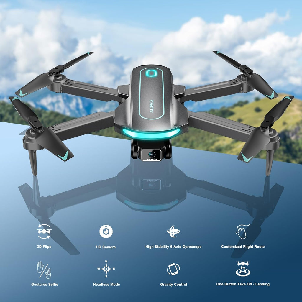 Drone with Camera, Drones for Adults and Beginners, 1080P HD FPV Foldable Mini Drones for Kids, with 2 Batteries, Carrying Case, Trajectory Flight, Gravity Control, One-Key Takeoff/Landing, 360¡ã Flip, Toys for Gift