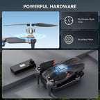 Drone with Camera - Foldable Brushless Motor Drone for Adults/Kids, 1080P HD RC quadcopter. Waypoint Fly, Altitude Hold, One Key Take Off/Landing, Gesture Selfie, 3D Flip, Long Flight Time