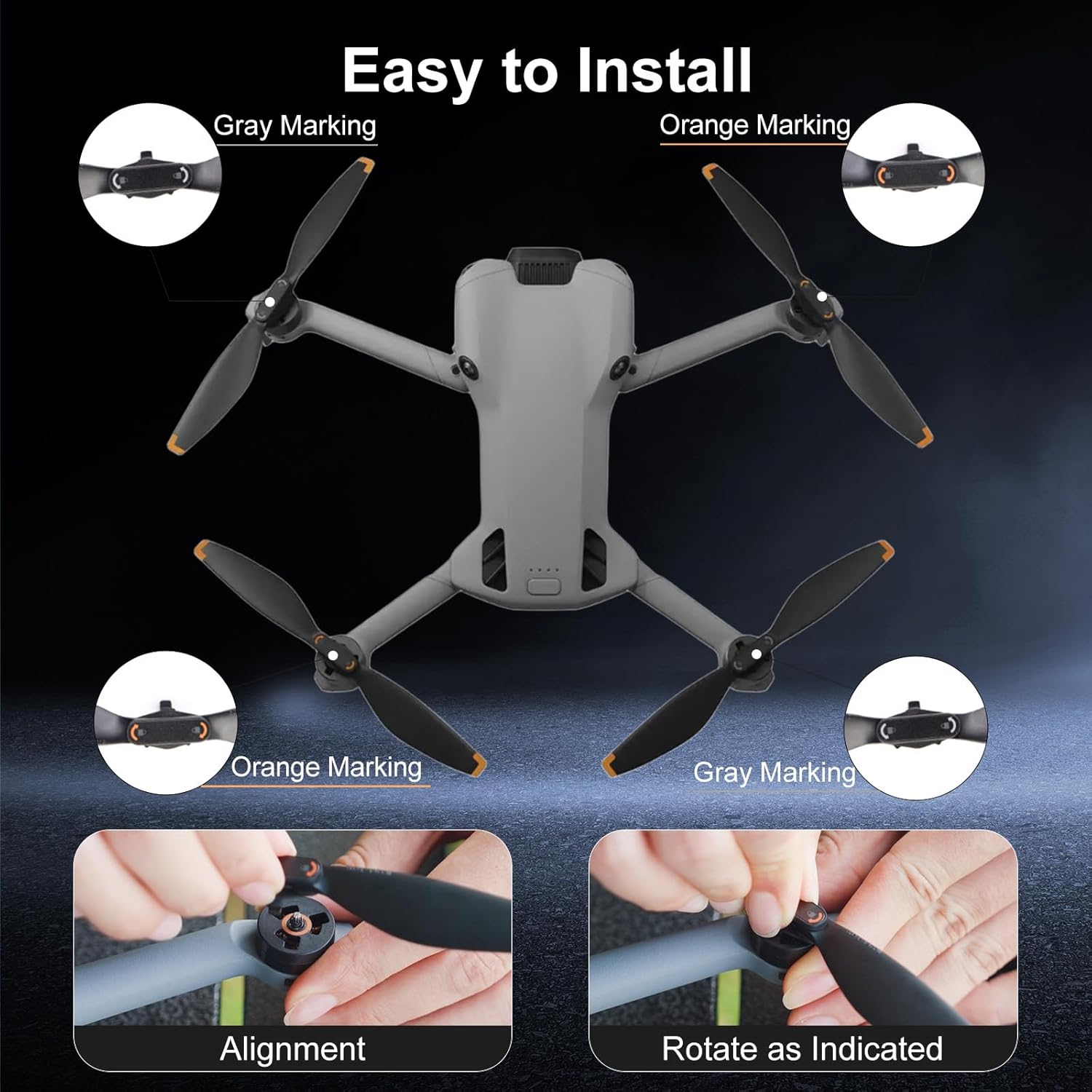 12Pcs Propellers for DJI Mini 5 Pro, Drone Replacement Plastic Propeller Blades, Lightweight and Durable Material, Low-Noise Design, Flexible Drone Accessories
