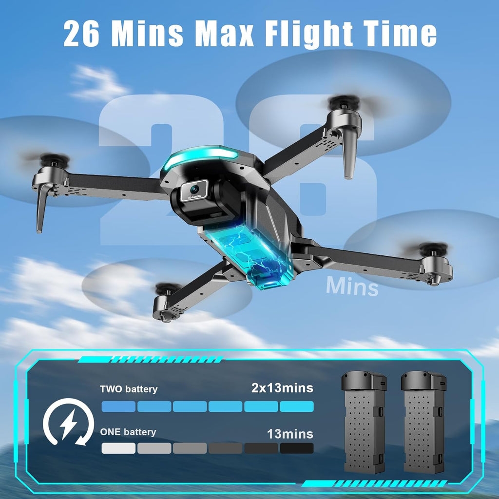 Drone with Camera, Drones for Adults and Beginners, 1080P HD FPV Foldable Mini Drones for Kids, with 2 Batteries, Carrying Case, Trajectory Flight, Gravity Control, One-Key Takeoff/Landing, 360¡ã Flip, Toys for Gift