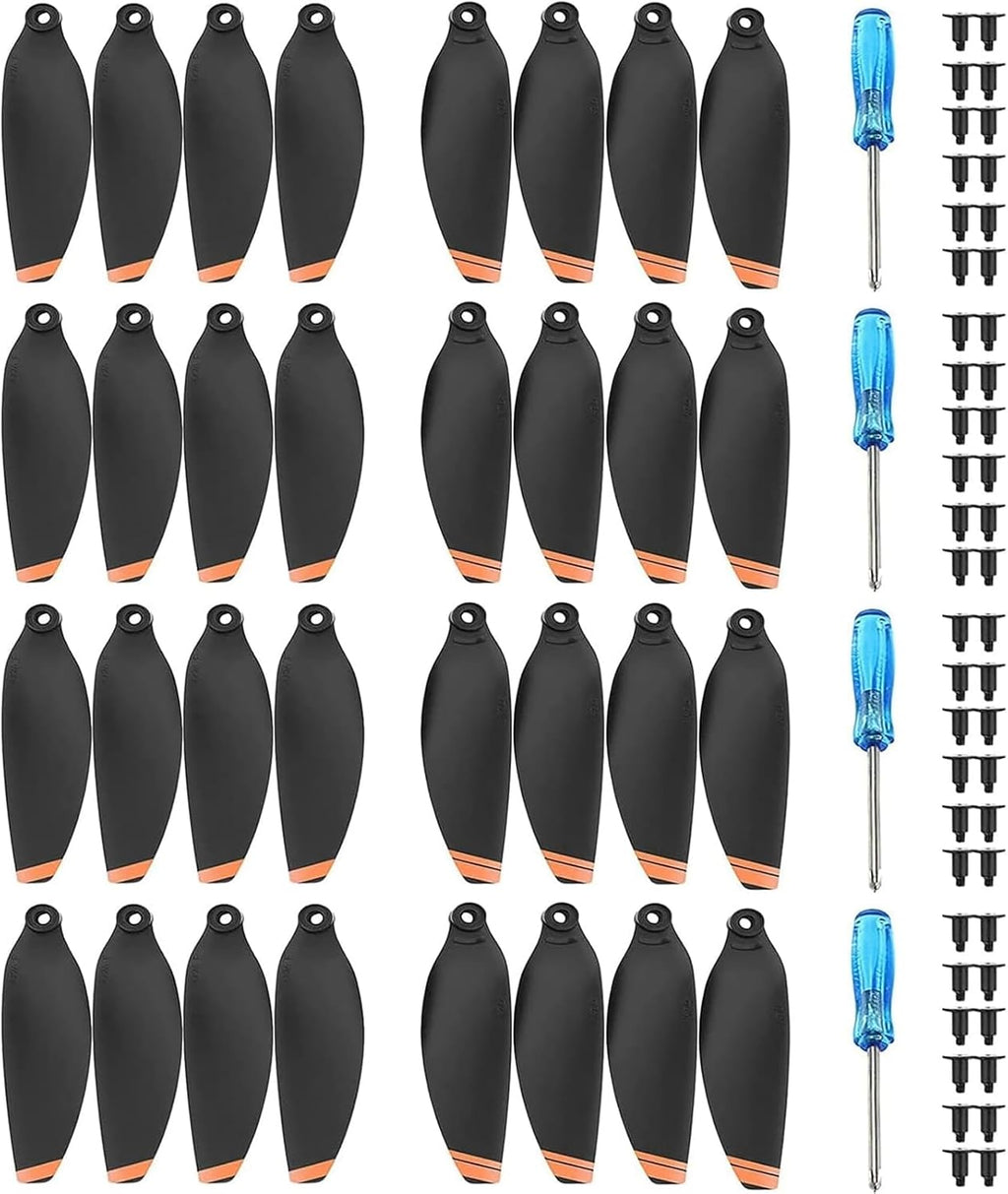 (32 Pcs) Mavic Mini 2/Mini 2 SE/Mini SE/Mini 4K Propellers Compatible with DJI Mini 2/Mini SE/Mini 2 SE/Mini 4K Drone Replacement Low-Noise and Quick-Release Blades Props Accessories (Orange)
