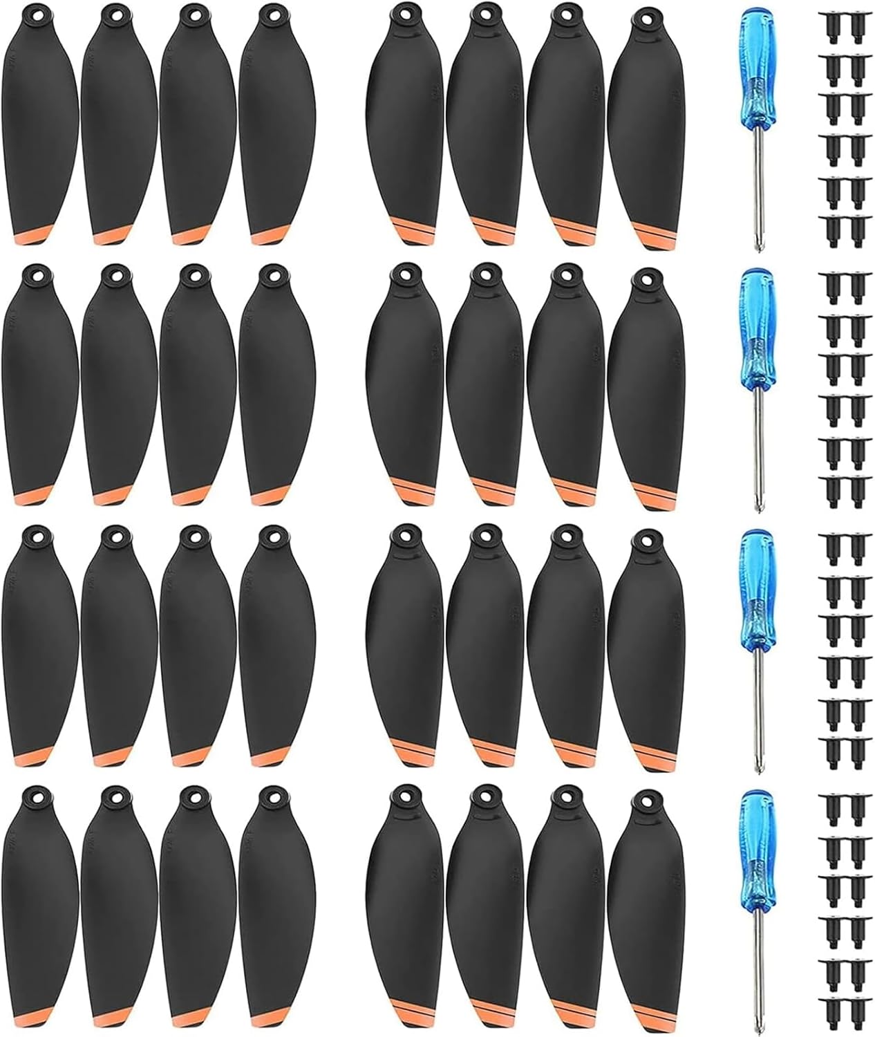 (32 Pcs) Mavic Mini 2/Mini 2 SE/Mini SE/Mini 4K Propellers Compatible with DJI Mini 2/Mini SE/Mini 2 SE/Mini 4K Drone Replacement Low-Noise and Quick-Release Blades Props Accessories (Orange)