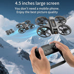 4.5 HD Screen Remote Control Drone with 2K Dual Camera & Brushless Motors, 360¡ã Protection Safety Quadcopter, Auto Hovering, 3D Flips, Headless Mode, Follow Me, LED Light, WiFi FPV, 2 Batteries 30 Min Flight, Great Gift for Adults, Kids, Beginners