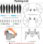 Mini 3 Pro Propeller Guard - 4 Pcs with Blades Landing Gear Foldable Extension Legs Propellers Holder Lens Cover Gimbal Protector for DJI Mini 3 Pro/Mini 3 Drone Accessories Set