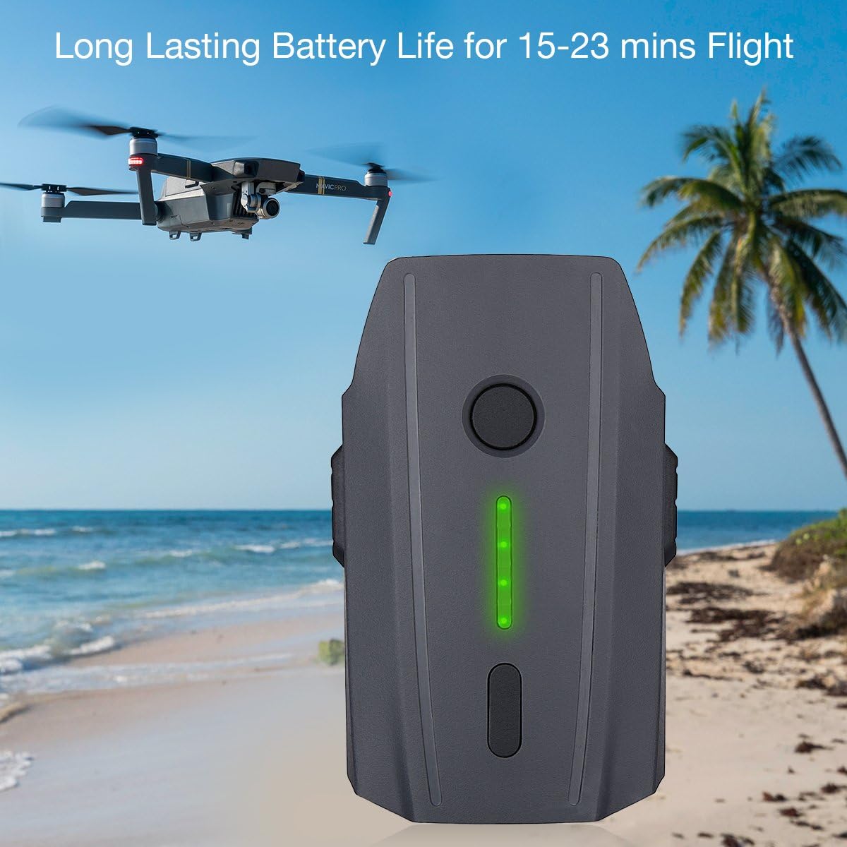 Mavic Pro Battery, 2-Pack 11.4V 3830 mAh LiPo Intelligent Flight Battery + Safe Bag Replacement for Mavic Pro & Platinum & Alpine White Drone