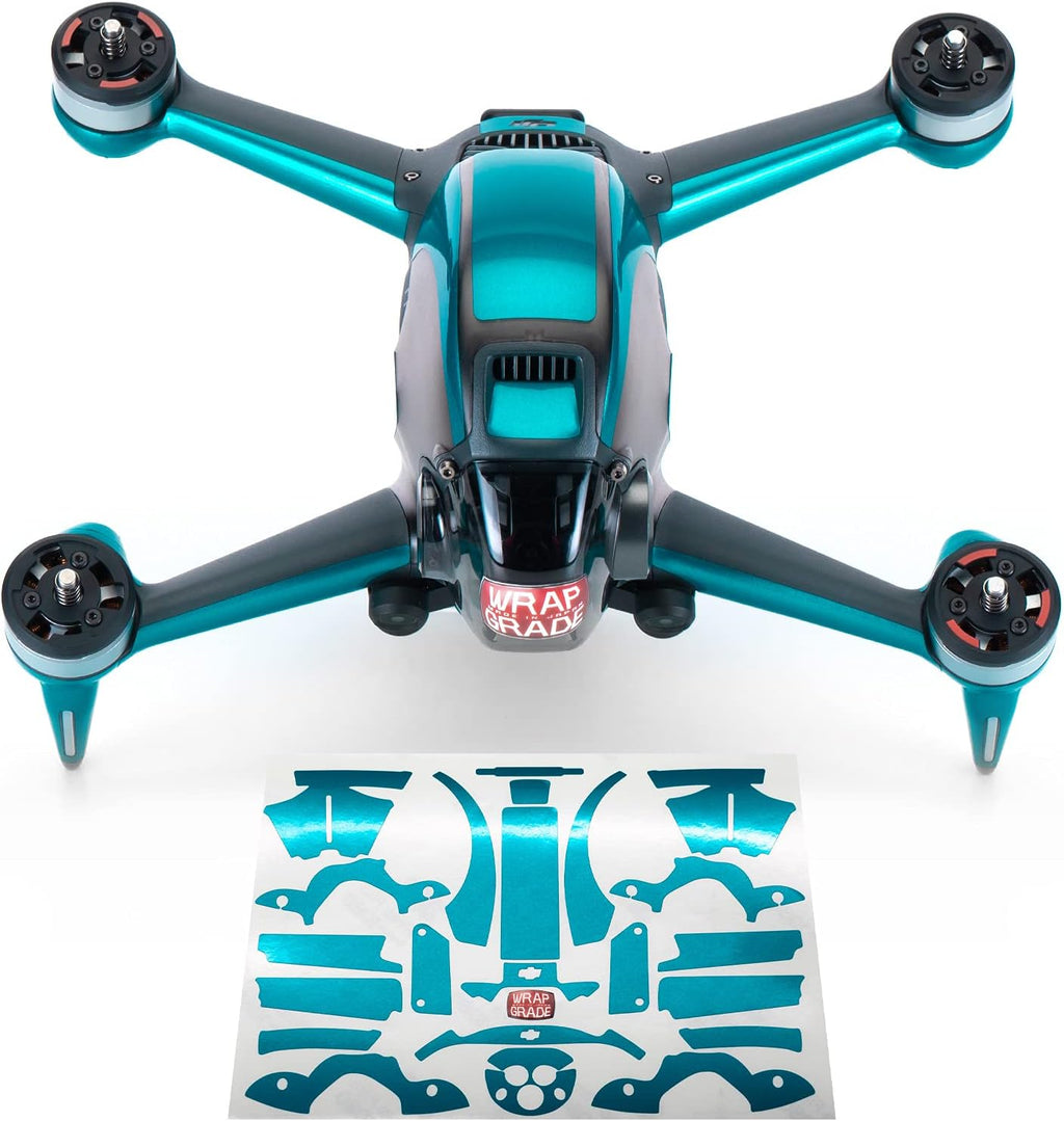 WRAPGRADE Skin Compatible with DJI FPV | Accent Color (Caribbean Blue)