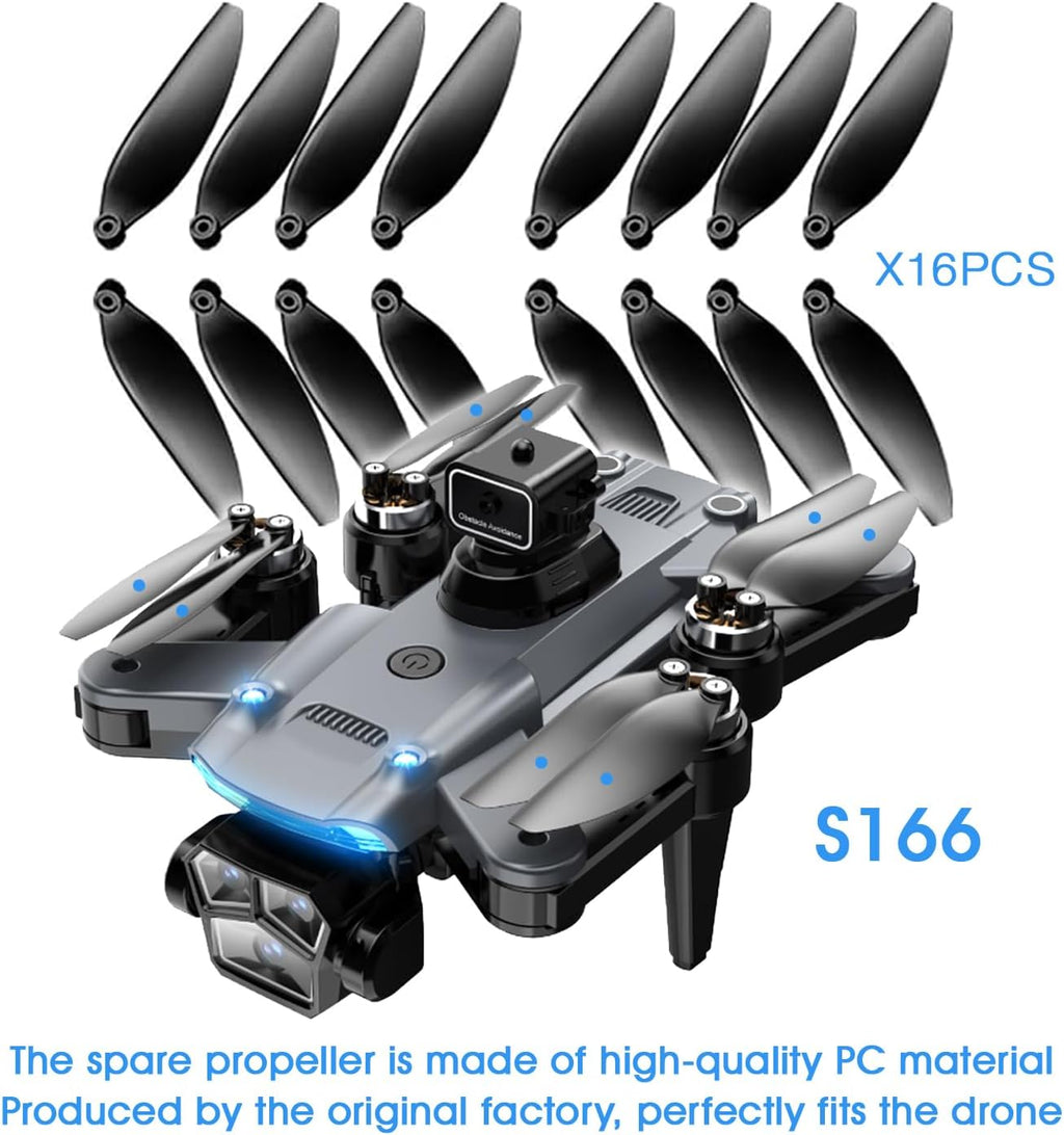 16PCS Universal 70mm/2.76In Foldable Propellers and Screws Replace Parts for S166/S166MAX/S167/S196 RC Quadcopter Blade Parts