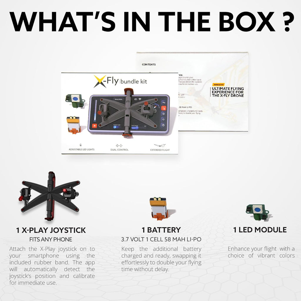 XF Bundle Kit for IOS & Android devices by BionicBird - Controller & accessories compatible with the X-Fly ornithopter drone