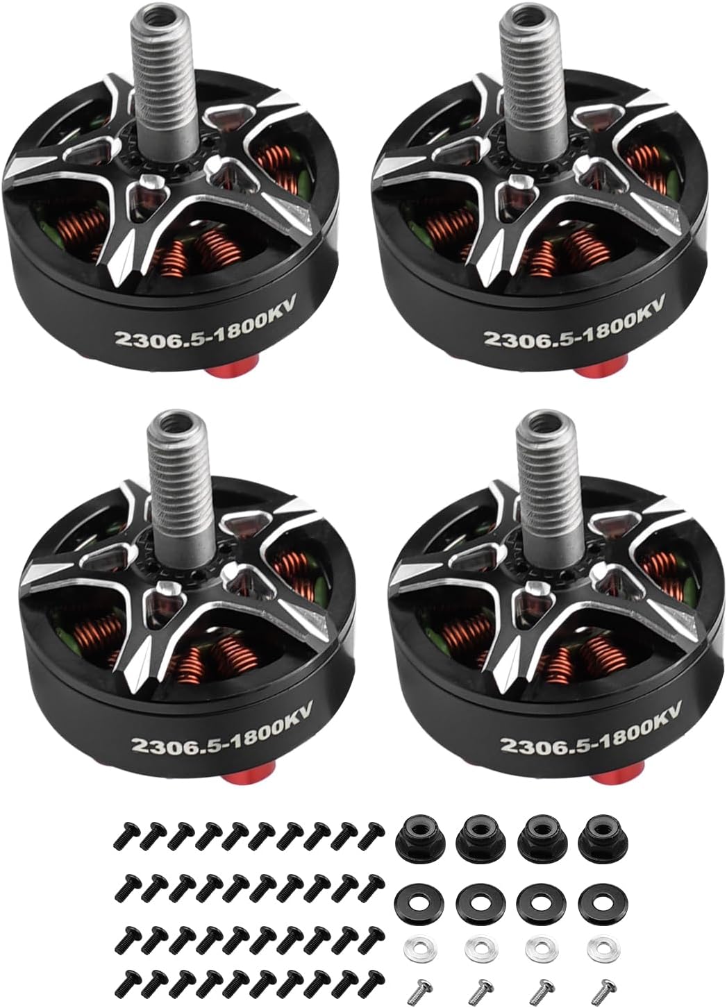 FPV Drone Motor 2306.5 1800KV 6S Brushless Motor Fit for FPV Racing Drone QAV Quadcopter, 4 Pcs