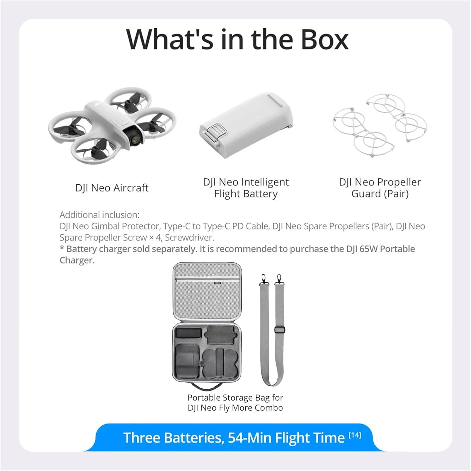 DJI Neo Palm Sized Lightweight Drone and Portable Storage Bag with Custom Interior for DJI Neo Bundle (2 Items)