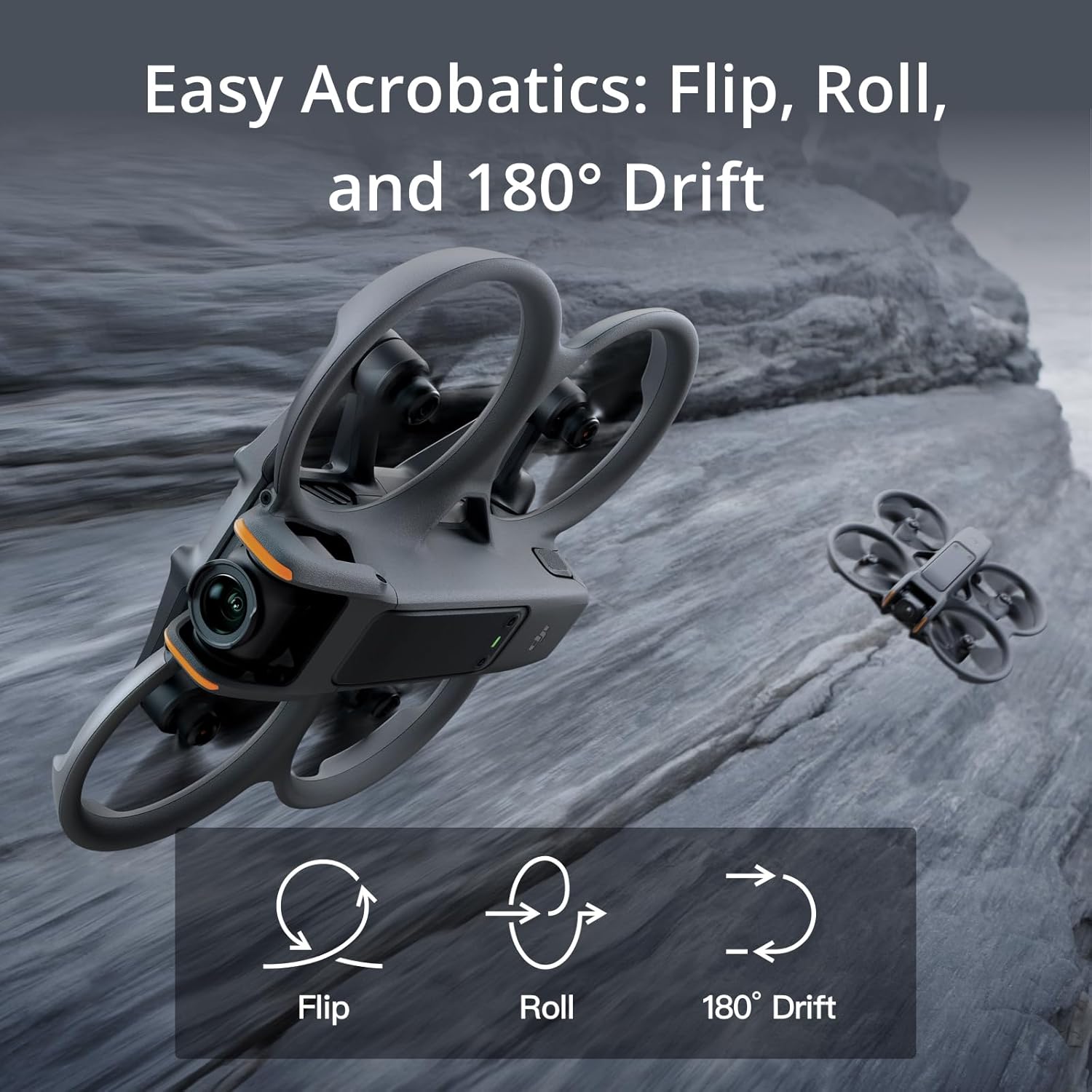 DJI Avata 2 Fly Smart Combo (Single Battery), FPV Drone with Camera 4K, Immersive Experience, One-Push Acrobatics, Built-in Propeller Guard, 155¡ã FOV, Camera Drone with Goggles N3 and RC Motion 3