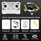 Drone Mini Remote Control Aircraft New Children's Toy Micro Aircraft Fixed Height Quadcopter Electronic Gadget (Dual Battery Version-Black)