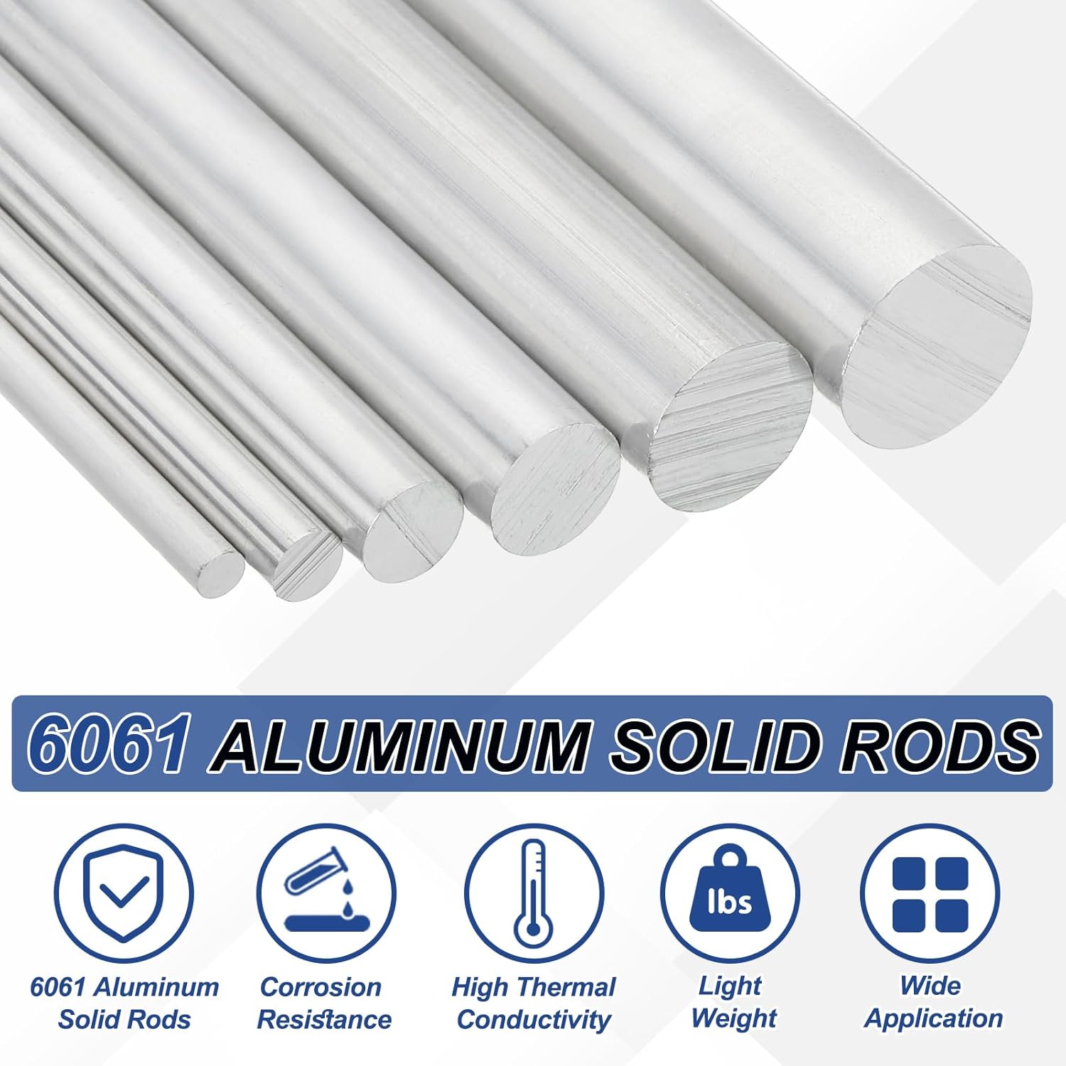 MECCANIXITY 10pcs 3/16(4.7mm) Diameter 6061 Aluminum Round Rods 12(305mm) Length Aluminum Solid Bar for Industrial CNC, DIY Craft, Robotics, Silver