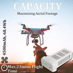 Phantom 3 Battery for DJI, 2 Pack 4500mAh-15.2V Intelligent Flight Battery for DJI Phantom 3/3 Pro/3 Advanced/3 4K/3 SE Drone Replacement