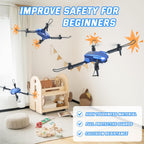 Drone for Kids with 1080P HD Camera - S350 Foldable Mini Drones Toys Christmas Birthday Gifts for Boys Girls, RC Helicopter Quadcopter with Altitude Hold, One Key Start, 3D Flips, 2 Batteries, Blue