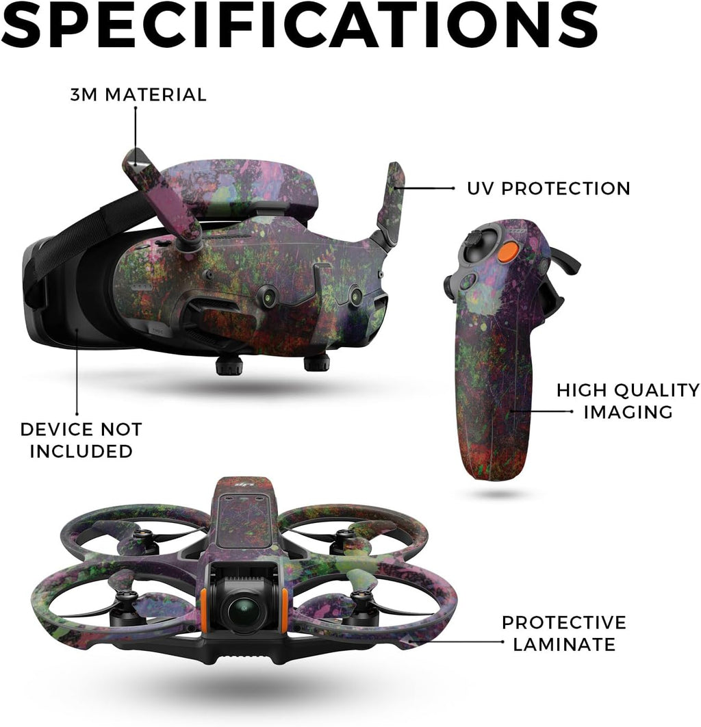 Drone Skin Compatible with DJI Avata 2 Bundle (2024) - Paint Drip - Premium 3M Vinyl Protective Wrap Decal Cover - Easy to Apply | Crafted in The USA by MightySkins