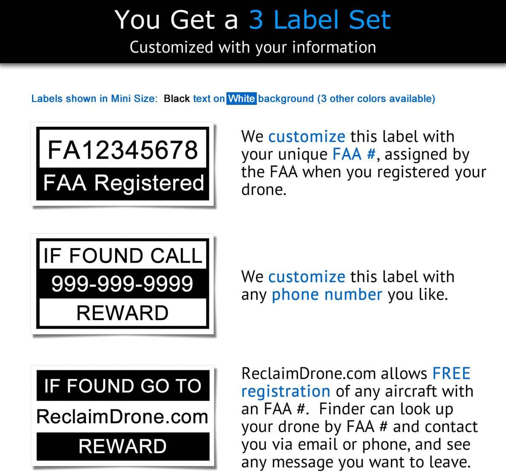 Mavic Air - FAA Drone Identification Bundle - Labels (3 Sets of 3) + FAA UAS Registration ID Card for Hobbyist Pilots + Lanyard and ID Card Holder