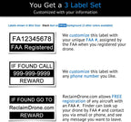 Mavic Air - FAA Drone Identification Bundle - Labels (3 Sets of 3) + FAA UAS Registration ID Card for Hobbyist Pilots + Lanyard and ID Card Holder