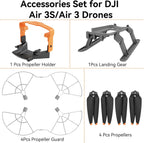 Propellers for DJI Air 3S Drone - 4Pcs Accessories Set with Propeller Guard Protector Landing Gear Low Noise Blades for DJI Air 3/Air 3S Drone Accessories Bundles