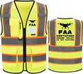 AYKRM Security Vest for Men Women 7 Pockets High Visibility Reflective Safety Vest Front Zipper Meets ANSI/ISEA