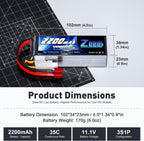 Zeee 3S LiPo Battery 2200mAh 11.1V 35C Soft Case Battery with T Connector for RC Airplane RC Quadcopter Helicopter Drone FPV (2 Pack)