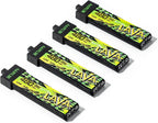 BETAFPV 4pcs Lava II 480mAh 1S Battery 3.8V 95C LiHV Battery with BT2.0 Connector, Compatible with 1-2S Tiny Whoop Drone Quadcopter Like Air75, Meteor75 Pro, Cetus Pro, Cetus X Brushless Drones