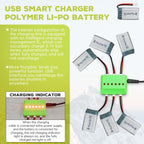 sea jump 6PCS 3.7V 800mAh 25C Lipo Battery with Molex Plug and 6in1 Charger Compatible with WLtoys SYMA Most Drone Quadcopters, Aerial Drones, Gliders, Robot Batteries