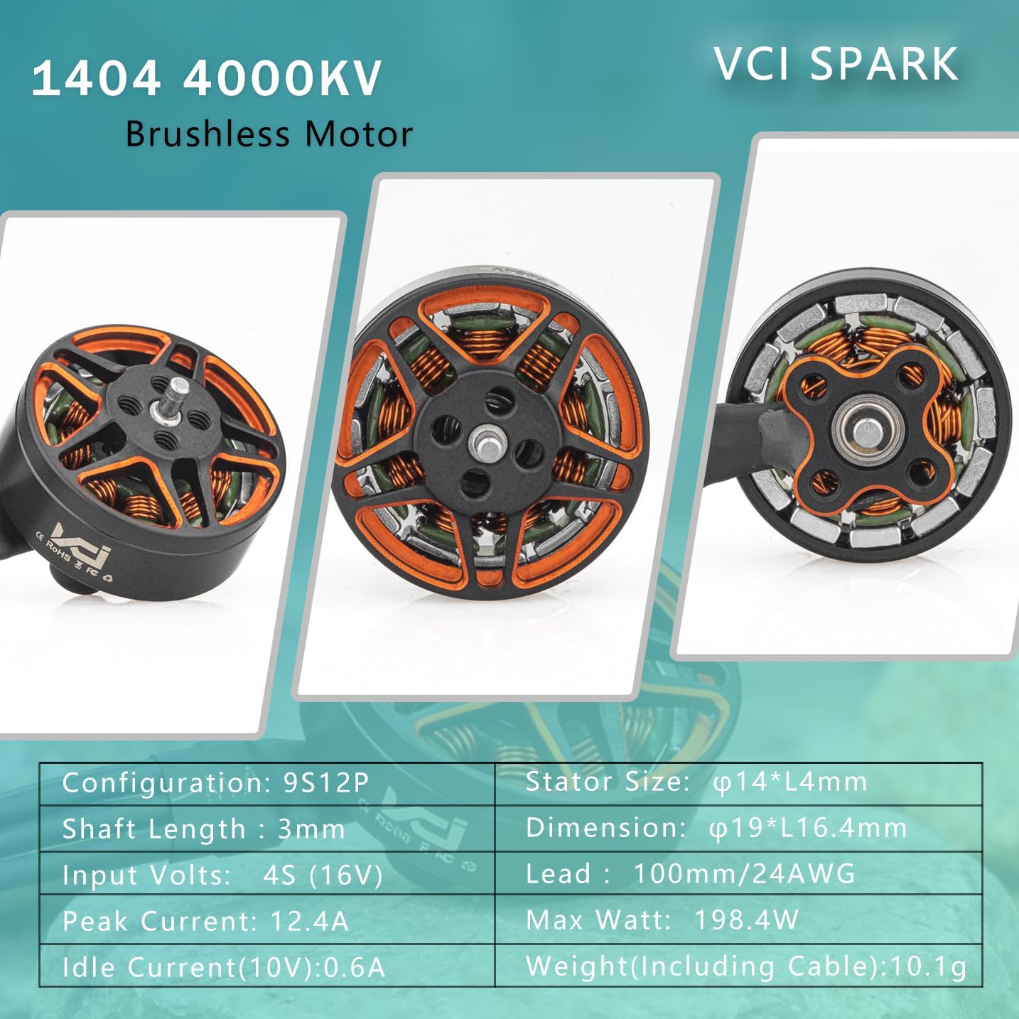 MEIVIFPV 4pcs VCI 1404 4000KV FPV Brushless Motor 4S for FPV Toothpick Racing Drone