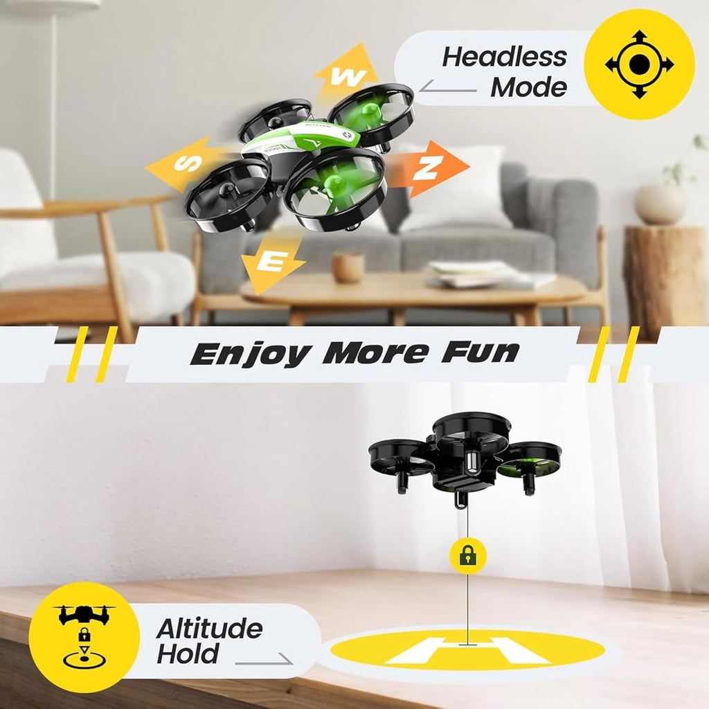 Holy Stone Mini Drone for Kids and Beginners, Indoor Outdoor Quadcopter Plane for Boys Girls with Auto Hover, 3D Flips, 3 Batteries, Headless Mode, Great Easter Gift Toy for Boys and Girls, HS210 Green