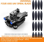 Universal 64mm/2.52In Drone Propellers for S2S, S136,S814,S162 Models - Replacement Drone Accessories with Stable and Low-Noise Operation, Easy Installation and Removal,16-Pack (Black)