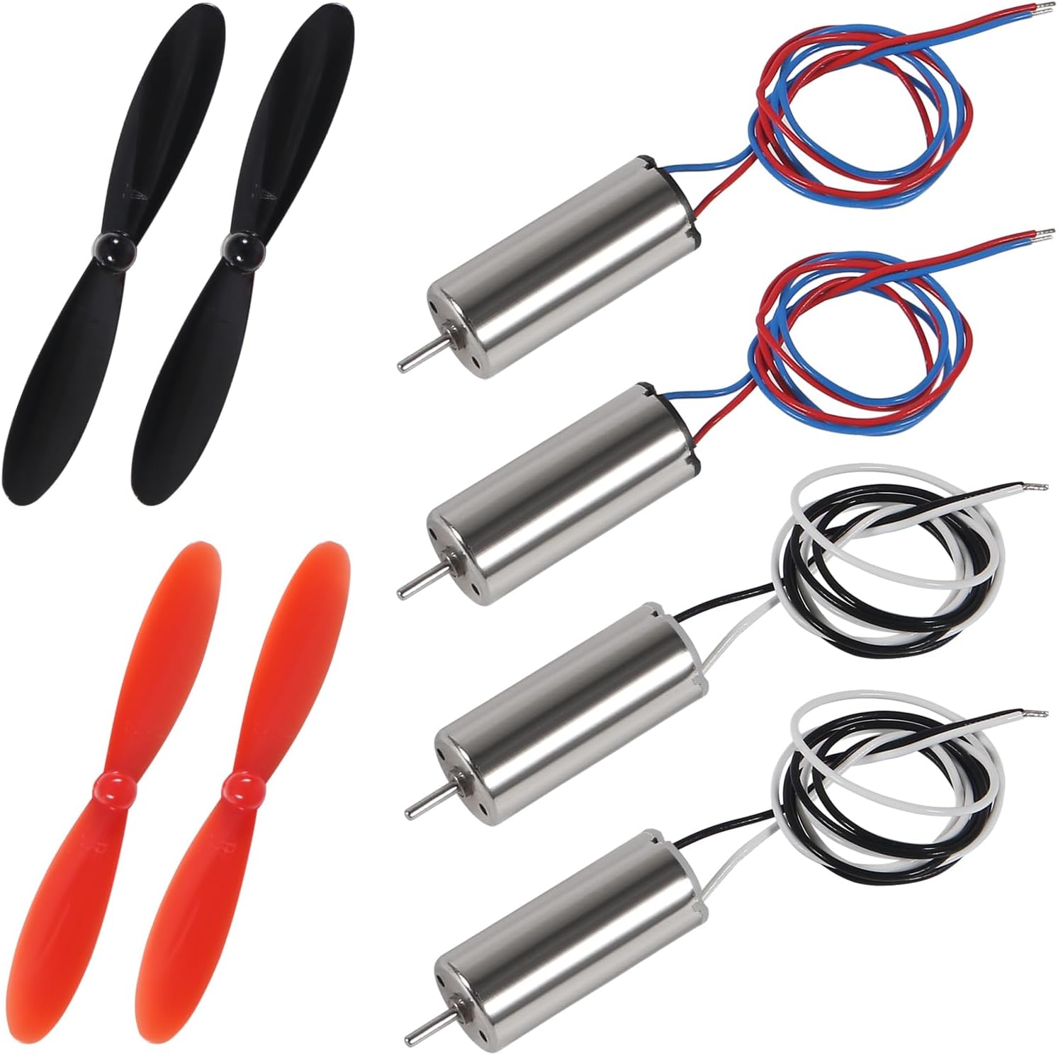 8pcs 8520 Coreless Motor 8.5 x 20mm Brushed Motors Hollow Cup Drone Motor+ 8pcs 55mm CW CCW Propeller for DIY Micro Quadcopter RC Drone