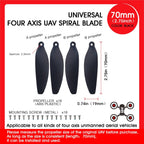 Universal 70mm/2.76In Drone Propellers for S159, S166, S167, S197, V168 Models - Replacement Drone Accessories with Stable and Low-Noise Operation, Easy Installation and Removal,16-Pack (Black)