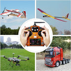 Radiolink AT10II 12 Channels RC Transmitter and Receiver R12DS 2.4GHz Radio Remote, Voltage Telemetry for RC Airplane, FPV Racing Drone, Quad, Helicopter, Car and Boat (Mode 2 Left-Hand Throttle)