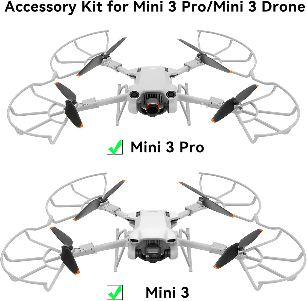 Mini 3 Pro Propeller Guard - 4 Pcs with Blades Landing Gear Foldable Extension Legs Propellers Holder Lens Cover Gimbal Protector for DJI Mini 3 Pro/Mini 3 Drone Accessories Set