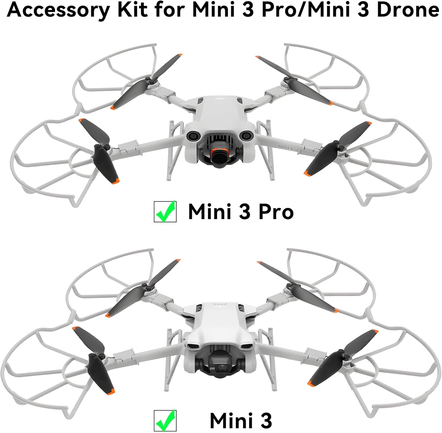 Mini 3 Pro Propeller Guard - 4 Pcs with Blades Landing Gear Foldable Extension Legs Propellers Holder Lens Cover Gimbal Protector for DJI Mini 3 Pro/Mini 3 Drone Accessories Set