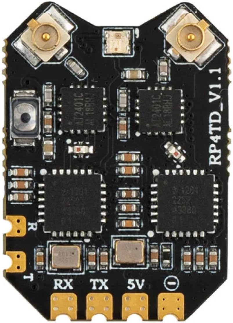 RadioMaster RP4TD ELRS Diversity FPV Receiver - 2.4ghz ExpressLRS Nano Receiver Drone RX Module with 65mm UFL T Antenna for FPV Drone Tiny Whoop Fixed-wing RC Plane by Speedybee