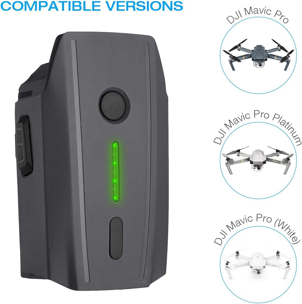 Mavic Pro Battery, 2-Pack 11.4V 3830 mAh LiPo Intelligent Flight Battery + Safe Bag Replacement for Mavic Pro & Platinum & Alpine White Drone