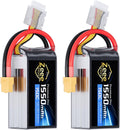 Zeee Premium Pro 1550mAh 4S Lipo Battery 14.8V 150C Ultra-Low IR Soft Pack RC Battery with XT60 Plug for FPV Drone Quadcopter Racing Helicopter Airplane RC Boat RC Car RC Models(2 Pack)
