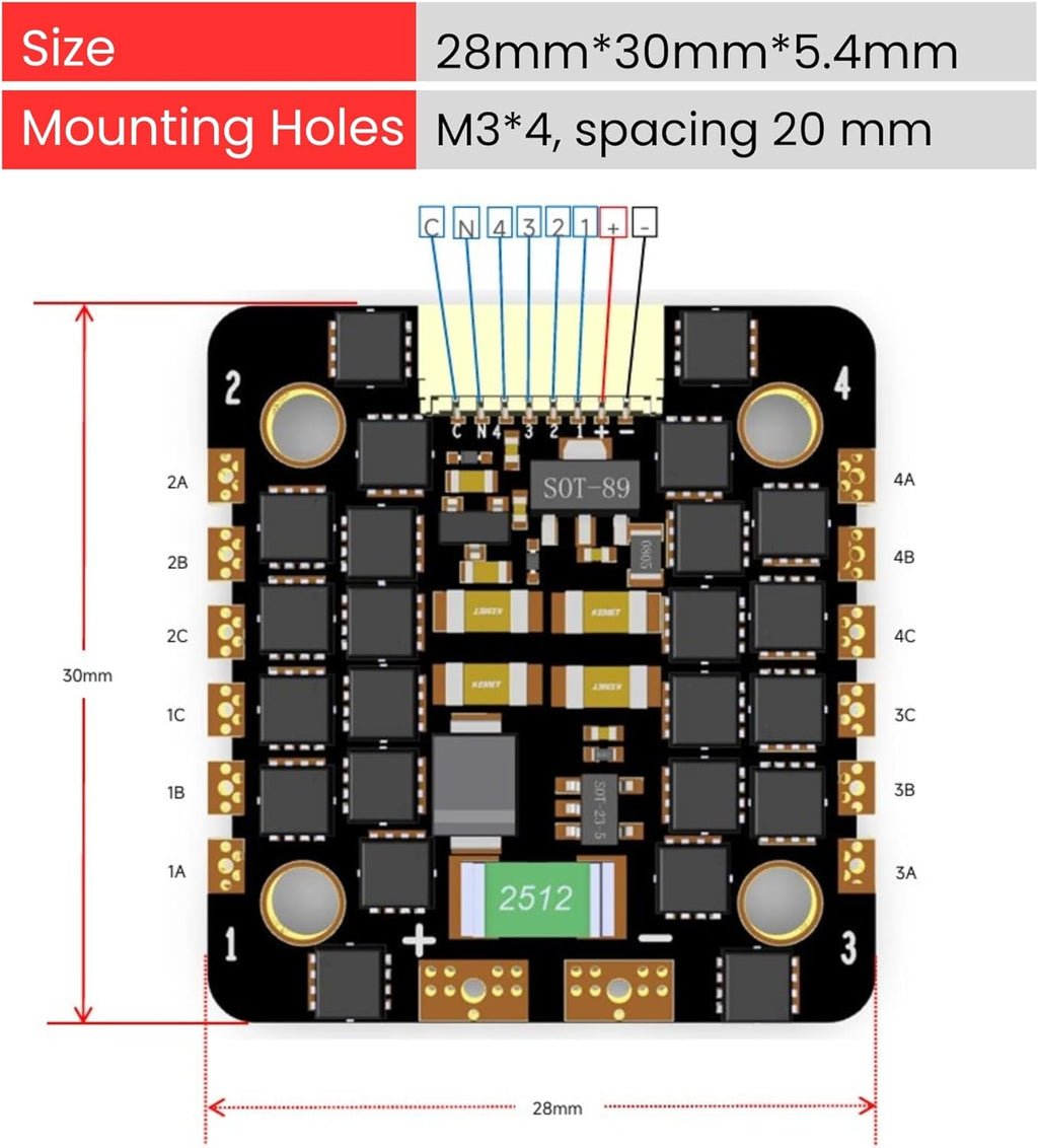 AERO SELFIE 30A 4 in1 Brushless ESC for Drones, with PWM, DSHOT, ONESHOT Support, 6V-18V Input, Lightweight as 5.4g with Stalling Protection, High-Efficiency for UAVs