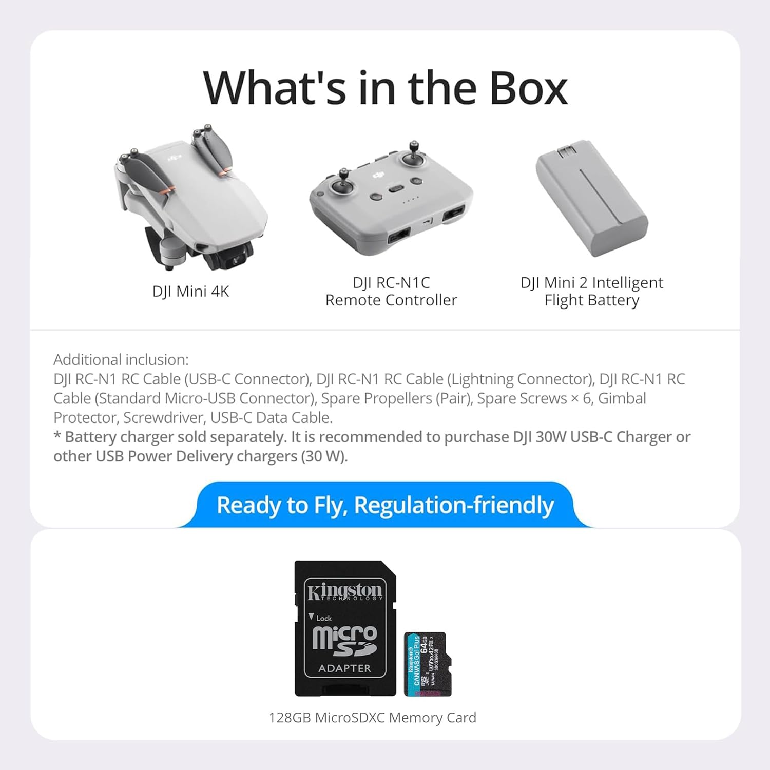 DJI Mini 4K Drone with 4K UHD Camera with 64GB MicroSDXC Memory Card Bundle